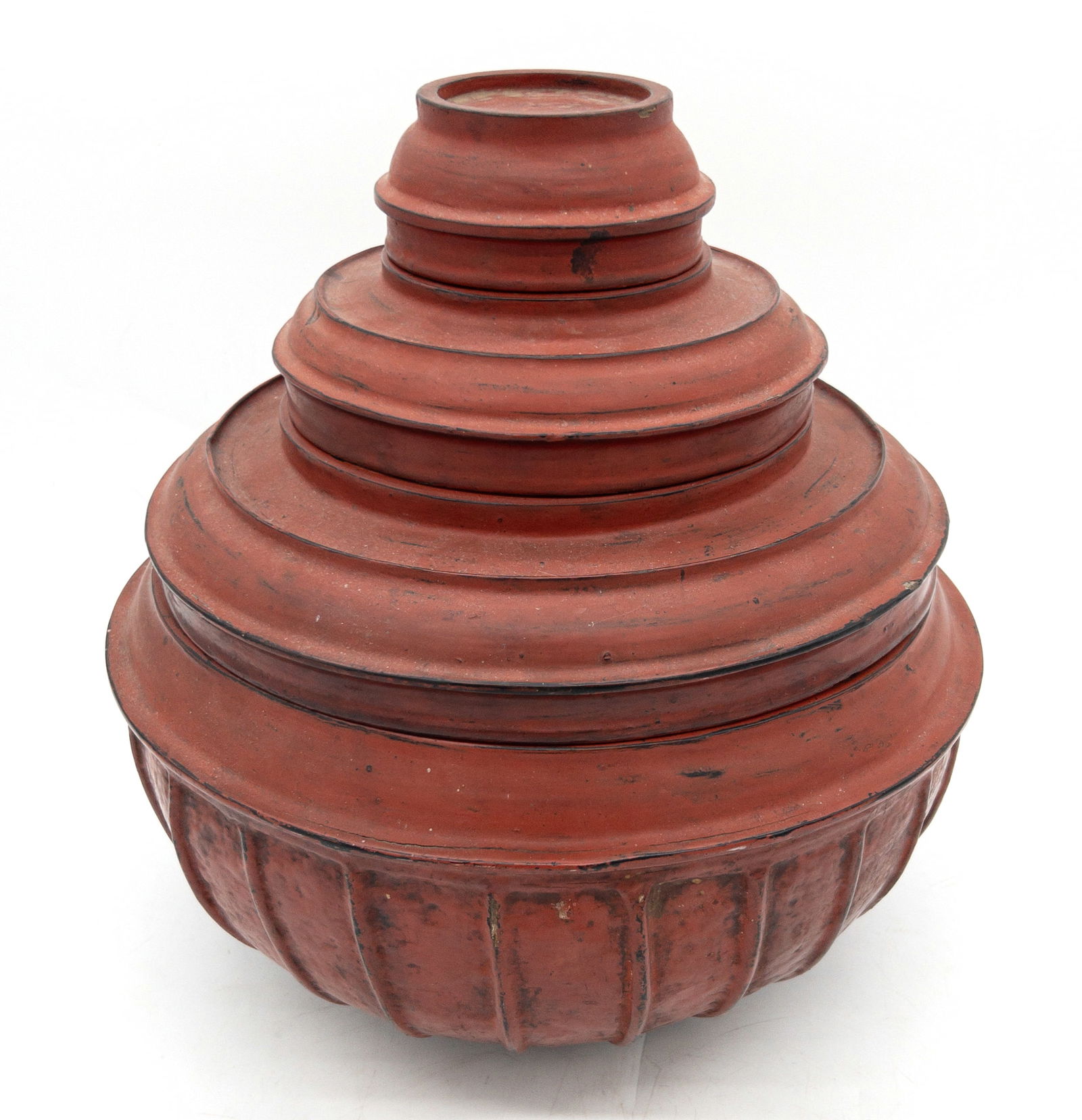 Large Burnese Red Lacquer Stacking Food Offering Container (1 of 4)