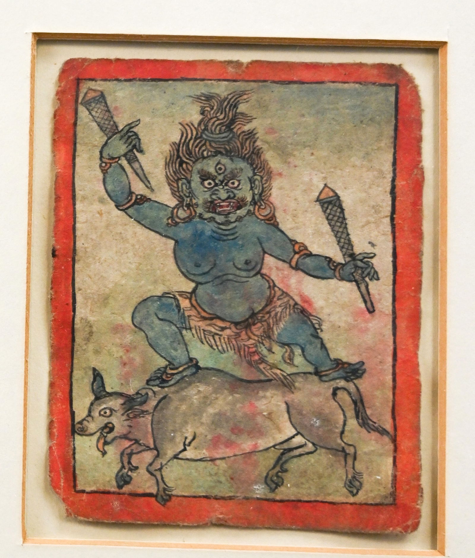 Early Tibetan Buddhist Tsakli / Tsakali Painted Initiation Card (1 of 2)