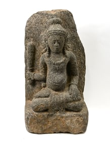 15th C. Javanese Indonesian Stone Guardian Statue