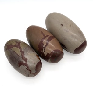 Lot of 3 Extra Large India Shiva Lingam Stones