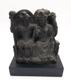 2nd-3rd C. Gandharan Buddhist Black Schist Relief Sculpture