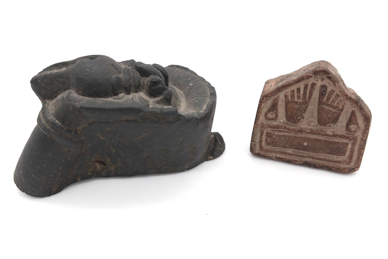 Lot of 2 India Stone Vishnu Altar Worship Objects (1 of 7)