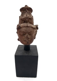 10th-11th C. Indian Red Sandstone Head of a Female Deity