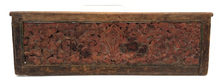 Early Carved Wood and Painted Panel, Ladakh Himalayas