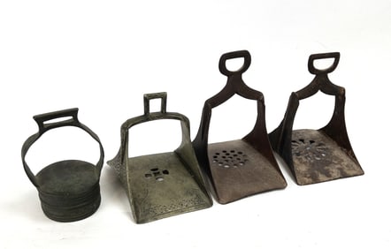 Lot of 4 Antique Turkish Stirrups