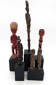 6 Carved Wood African Figures