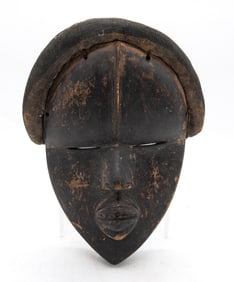 African Dan Mask, Ivory Coast, With Cloth Headdress