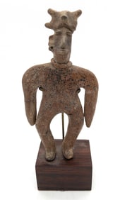 Pre-Columbian Colima Standing Gingerbread Pottery Figure