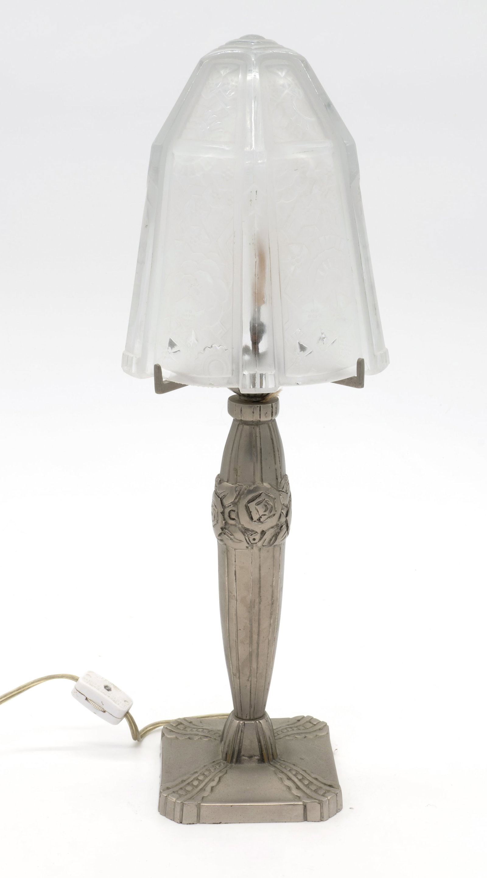Art Deco Style Table Lamp with etched glass shade (1 of 2)