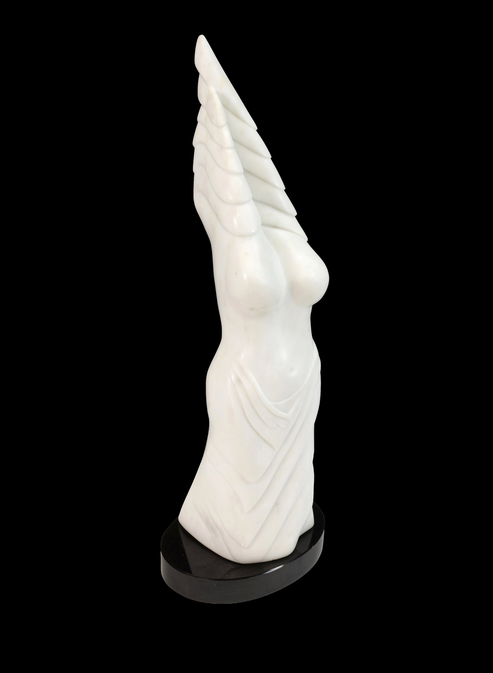 Charlie Kleiman, "Winged Goddess" Modern White Marble Sculpture (1 of 4)