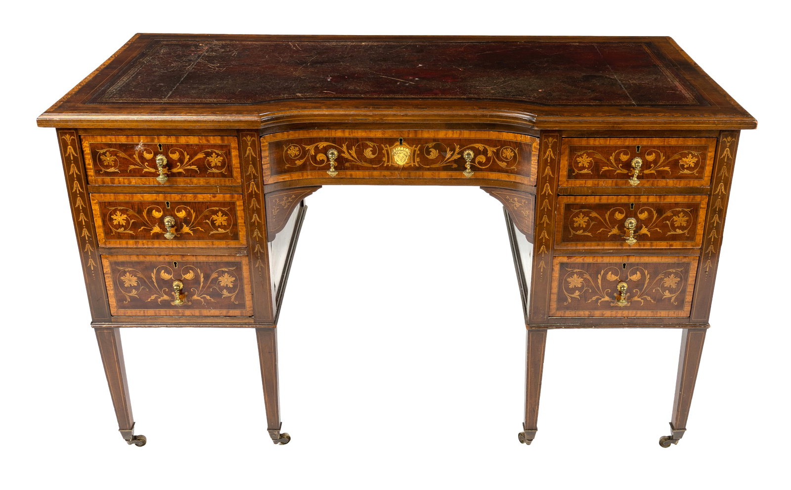 19th C. William IV Inlaid Mahogany Desk, Edward & Roberts (1 of 3)