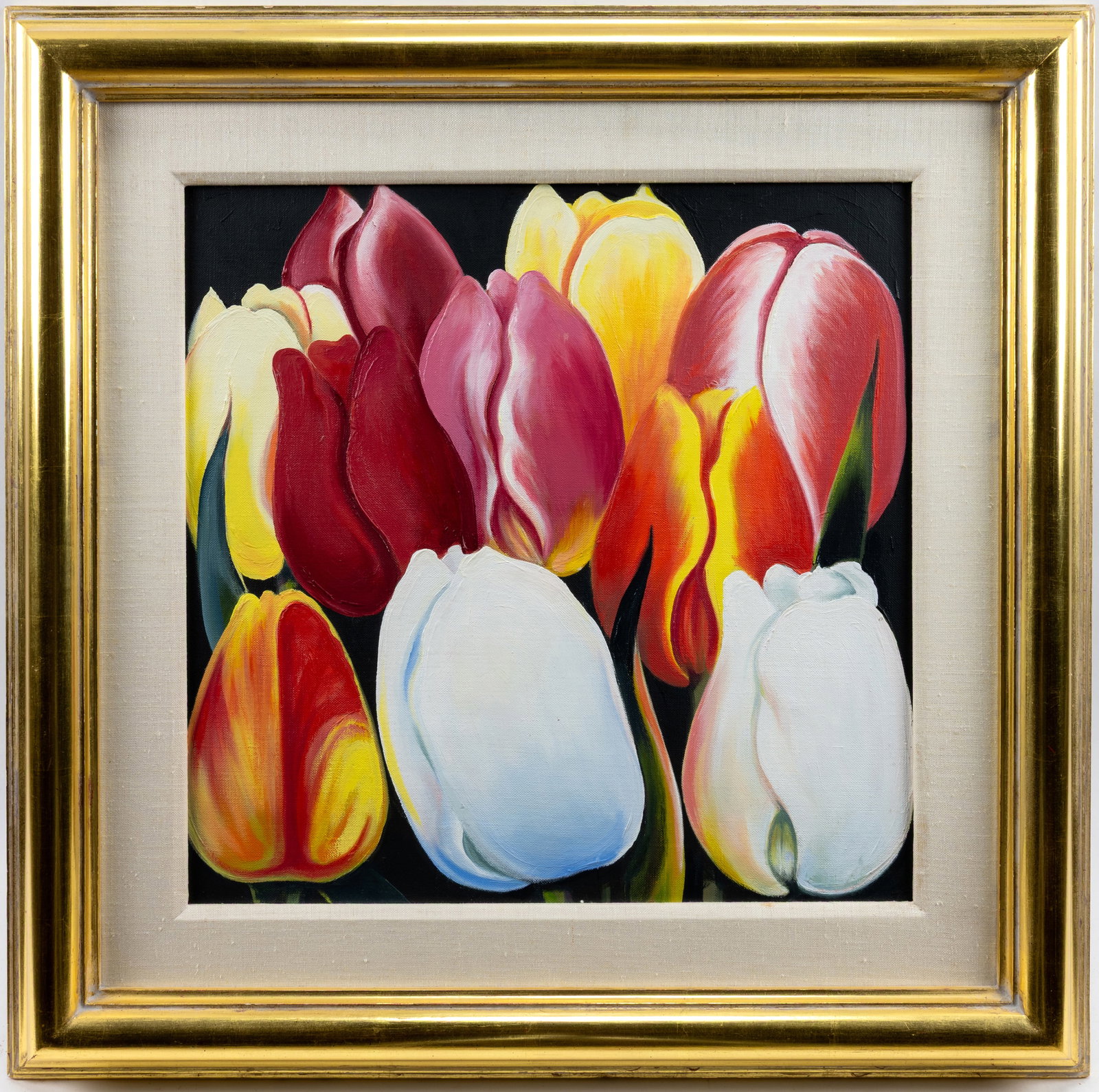 Lowell Blair Nesbitt Painting, "Ten Tulips", 1988 (1 of 3)