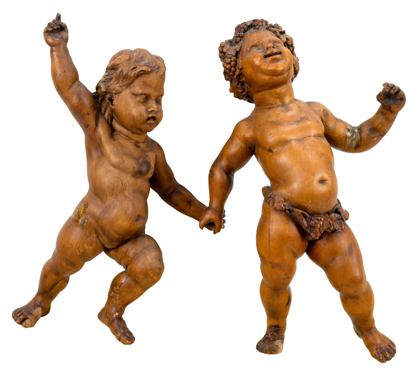Two Baroque Style Carved Walnut Putti (1 of 5)