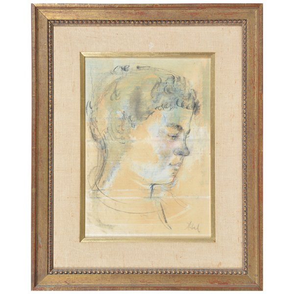 Edna Hibel (American, b.1917), Portrait of a Boy: Edna Hibel (American, b.1917), Portrait of a Boy, gouache and charcoal on linen, signed lower right "Hibel", 14" x 10", good condition.