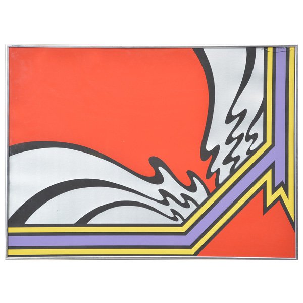 Nicholas Krushenick, Screen Print: Nicholas Krushenick (1929-1999), screen print, abstract design, untitled and unsigned, information verso, 29 1/2" x 21 3/4", good condition.
