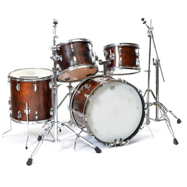 Ludwig 1960s Drum Set: Ludwig 1960s Drum Set to include: 9" x 13", 9" x 14", 16" x 16" and a 15" x 22" bass drum, snare base, tom mount, Speed King BD pedal and some cases.
