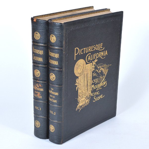 Picturesque California: Rocky Mountains/ Pacific Slope: Picturesque California: The Rocky Mountains and the Pacific Slope, 2 volume set, first edition, 1888, editor John Muir, publisher J. Dewing Company, San Francisco and N Y, over 600 illustrations, incl