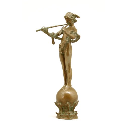 MacMonnies Pan of Rohallion Bronze: BRONZE. Frederick MacMonnies, "Pan of Rohalliun" 1890, in light brown patina. 10" tall, in good original condition.