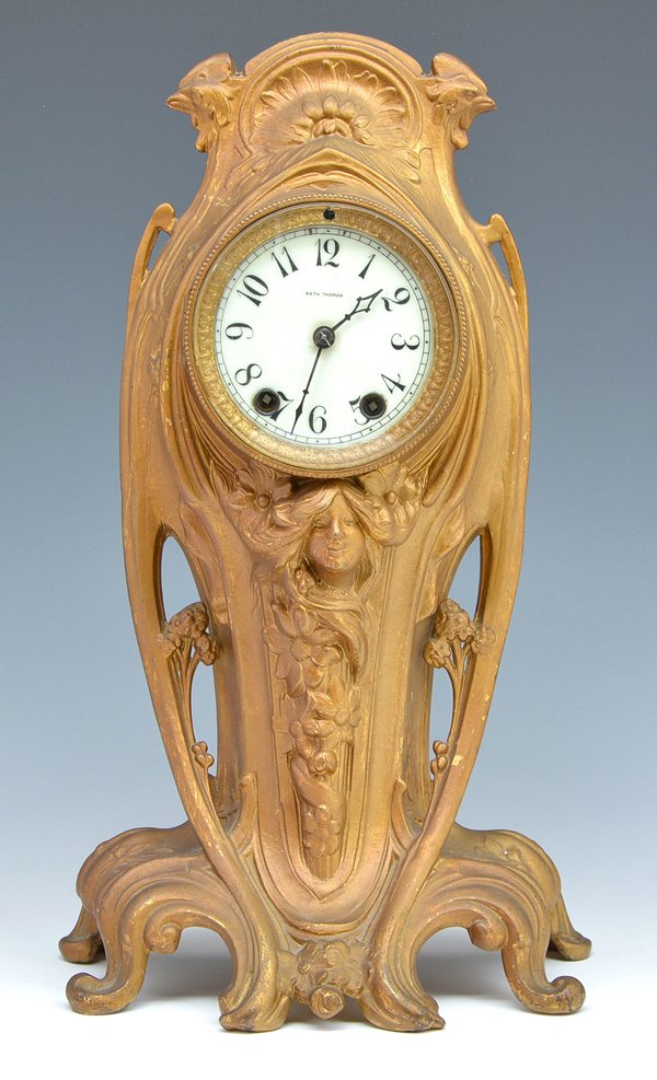 Seth Thomas art nouveau mantel clock, 16"t (1 of 1)