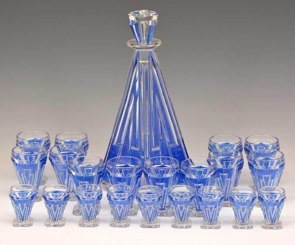 Art deco cobalt decanter set (1 of 1)