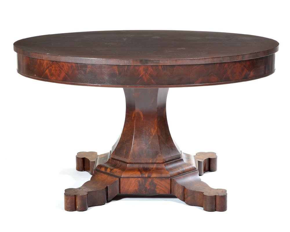 Oval empire style mahogany center table, 19th c (1 of 1)