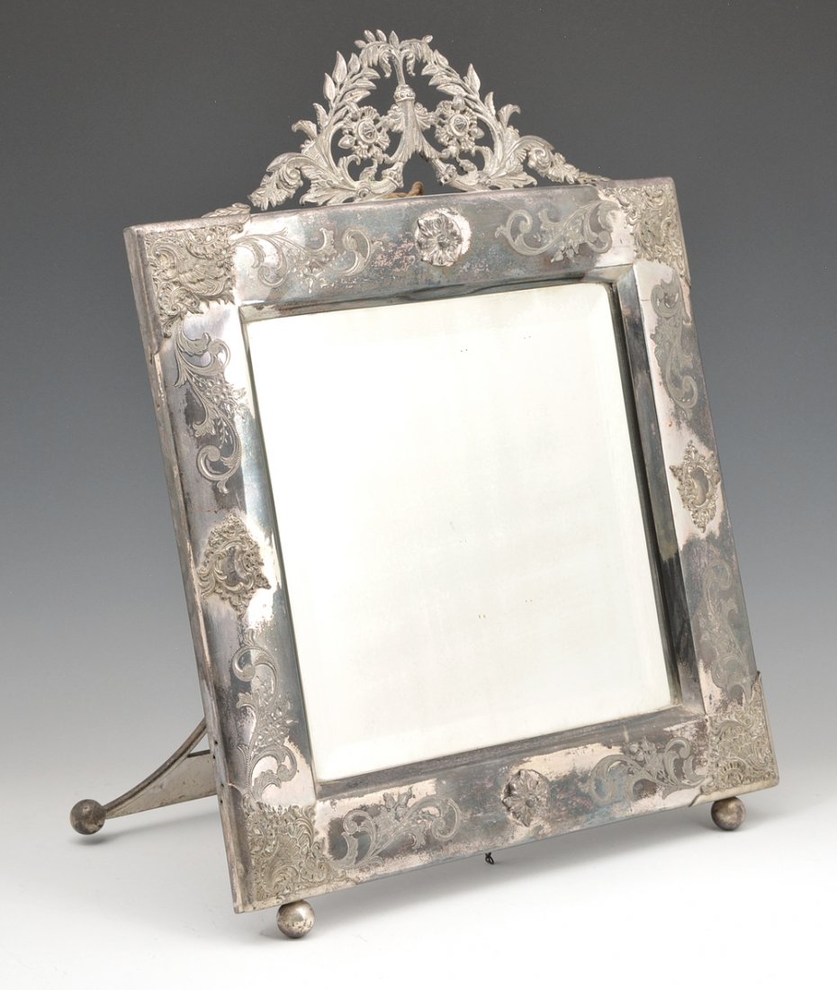 Fancy silverplate table mirror by Meriden (1 of 1)