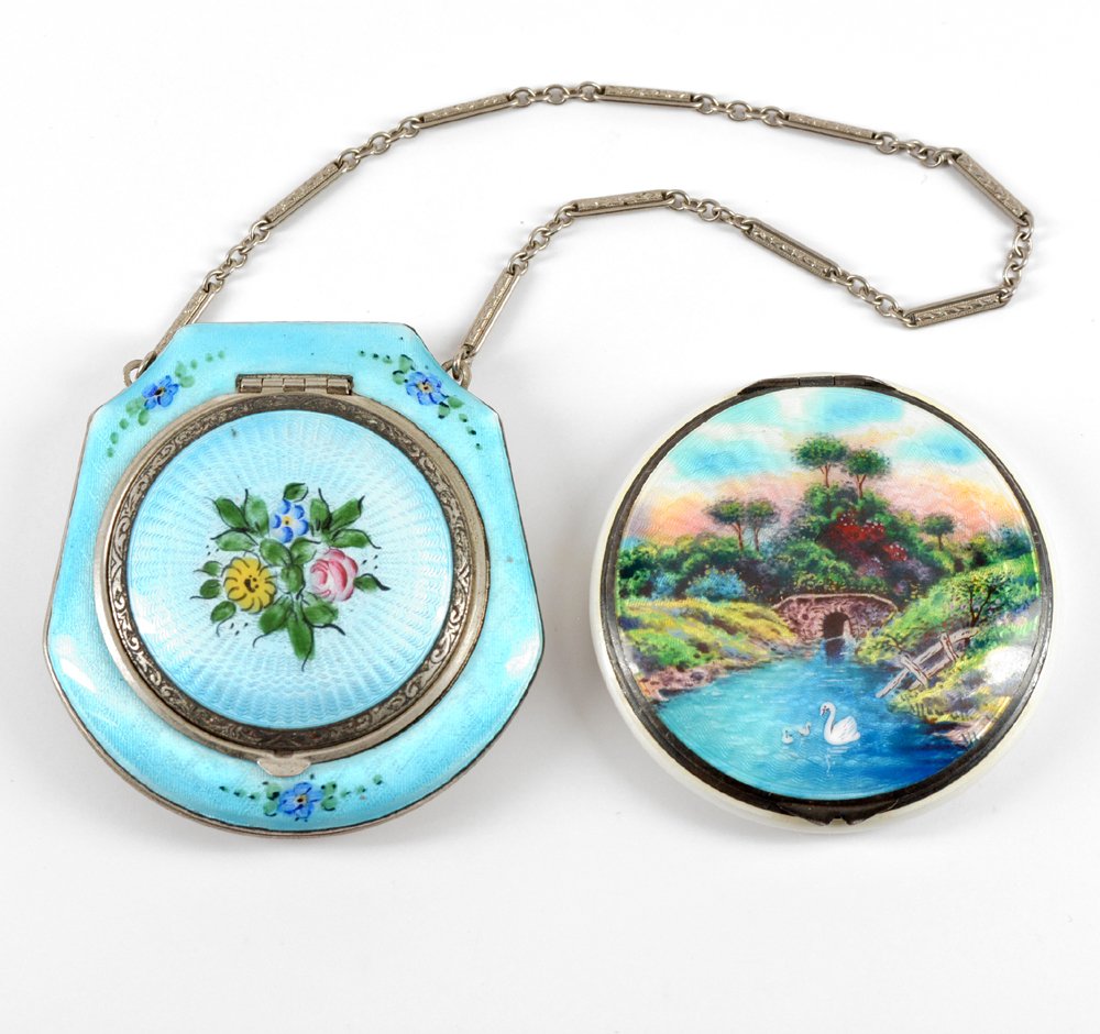 Two Enamel / Guilloche Compacts (1 of 2)