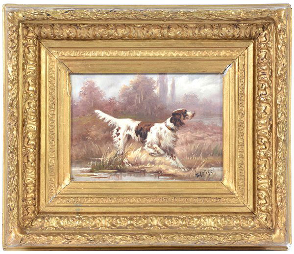Louis Lartigau painting, "Setter at Point" (1 of 3)