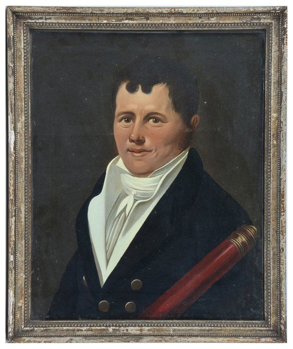 English school painting, ship captain with telescope (1 of 1)