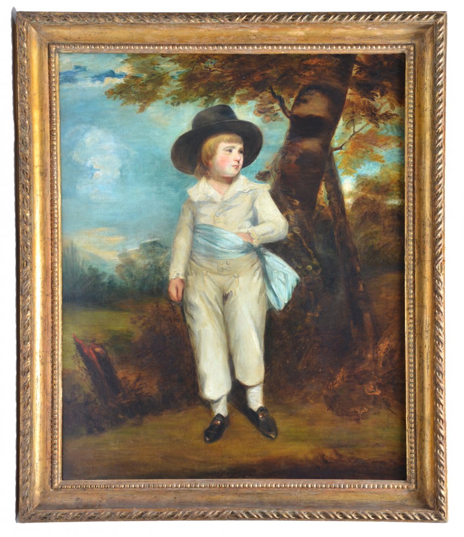 After Joshua Reynolds, Portrait of John Charles Spencer: After Joshua Reynolds, Portrait of John Charles Spencer (Jack Spencer went on to become Leader of the House of Commons and Chancellor of the Exchequer), oil on canvas, signed verso, 54.5" x 44.5", ver