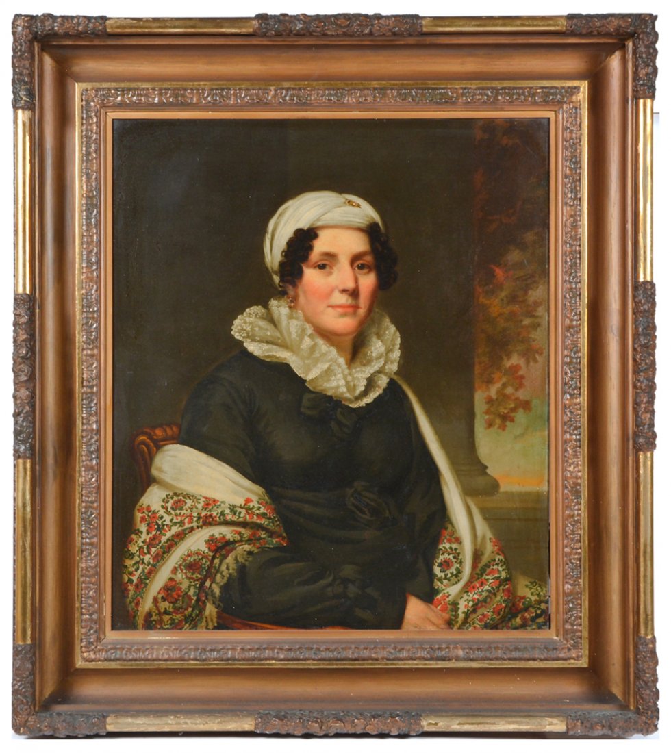 American school painting, woman with shawl (1 of 1)
