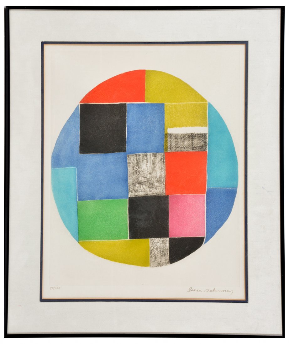 Sonia Delaunay, etching, "Circle", 43/125 (1 of 2)