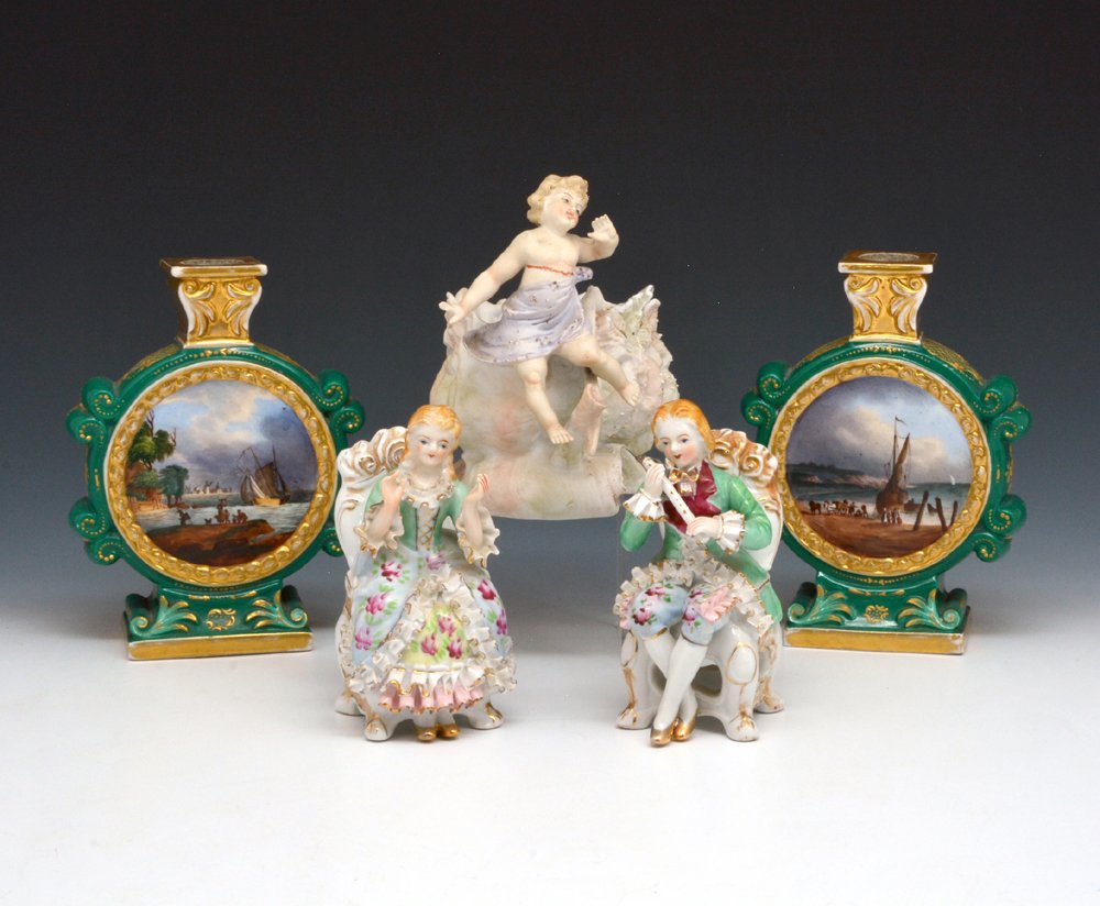 Lot of 5 Continental Porcelain Pieces (1 of 2)