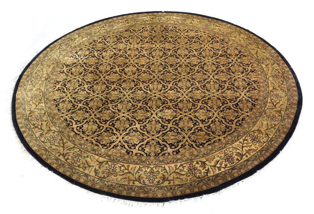 Persian round entry carpet, 8' dia (1 of 2)