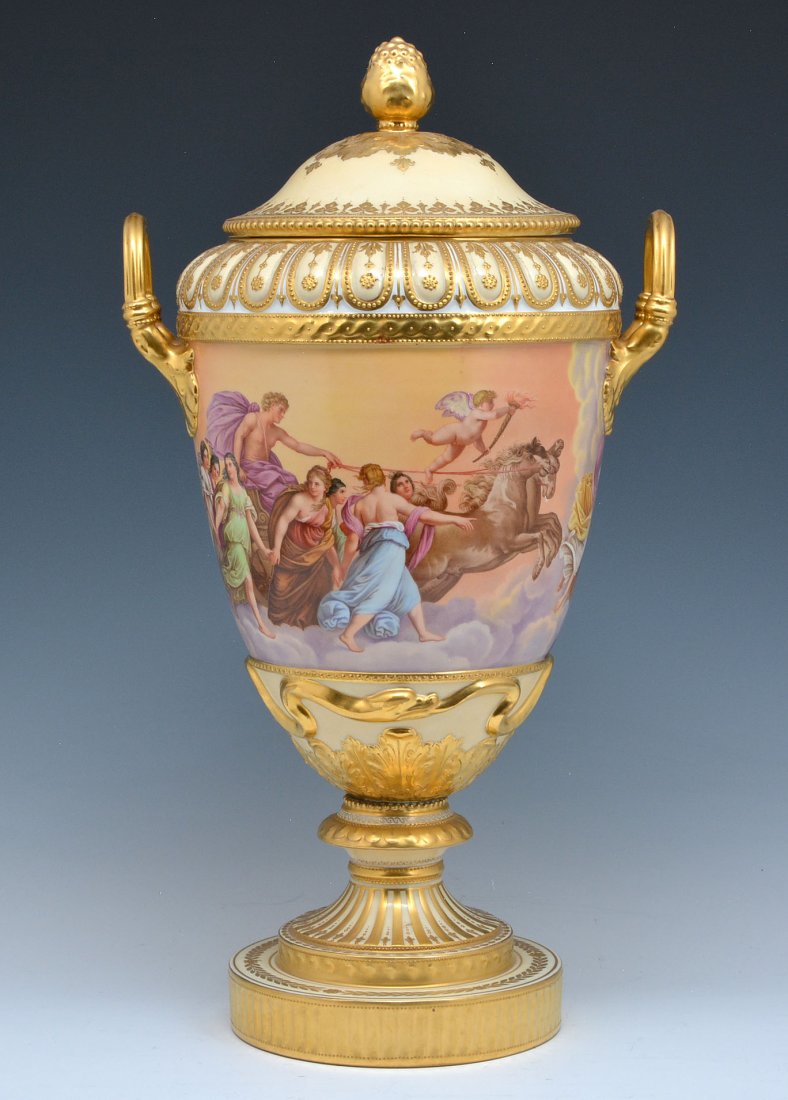 Abbrosius Lamm Dresden porcelain urn, 20" tall (1 of 6)