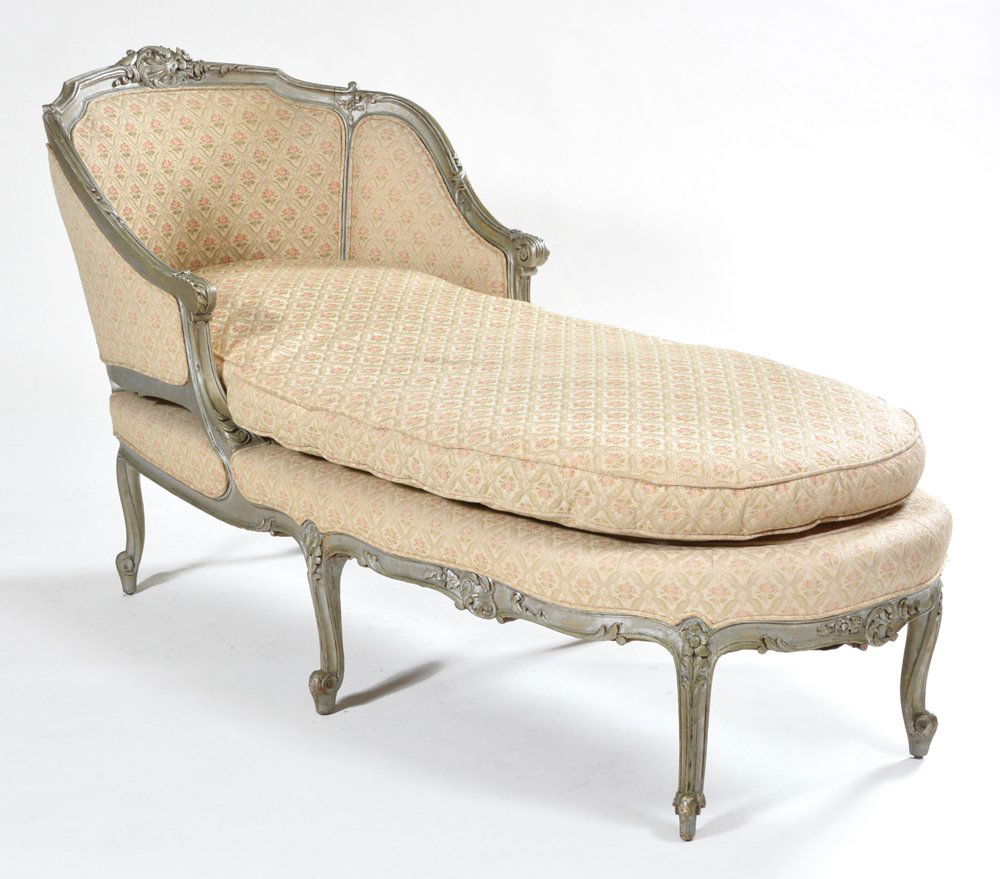 French style upholstered chaise lounge (1 of 2)