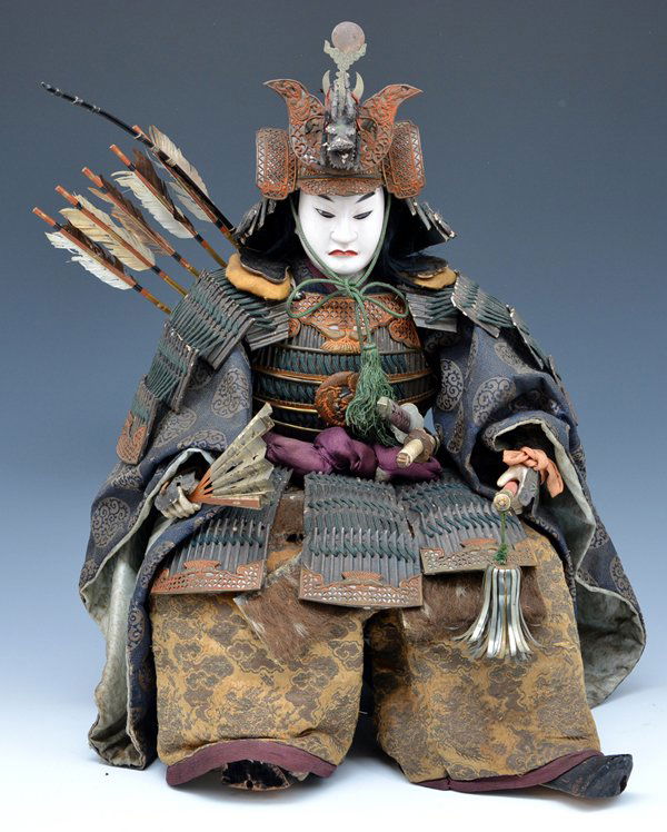 Large Japanese warrior doll, 23"t, (1 of 4)