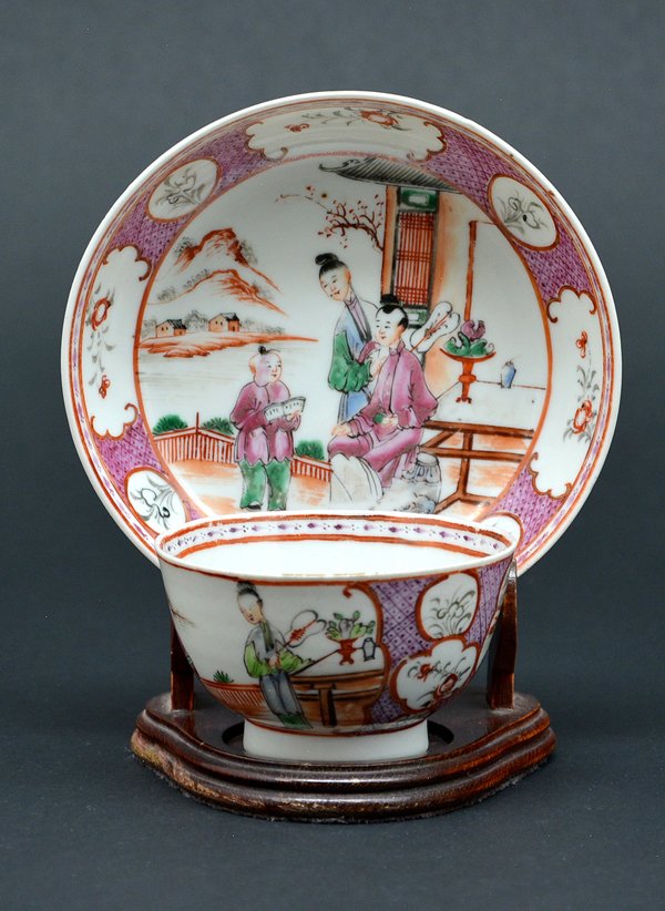 Chinese export cup and saucer, 18th c. (1 of 4)