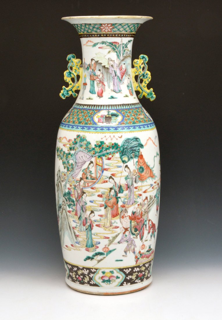 Chinese Floor Vase, landscapes with figures, 24"t (1 of 4)