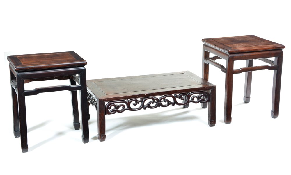 3 Chinese rosewood low tables (1 of 1)