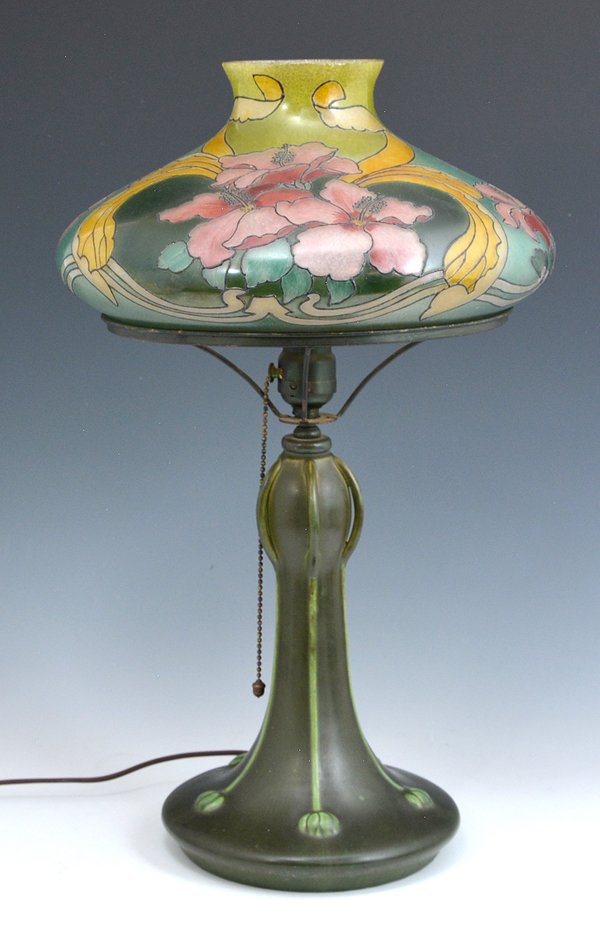 Early Handel table lamp on Hampshire pottery base (1 of 8)