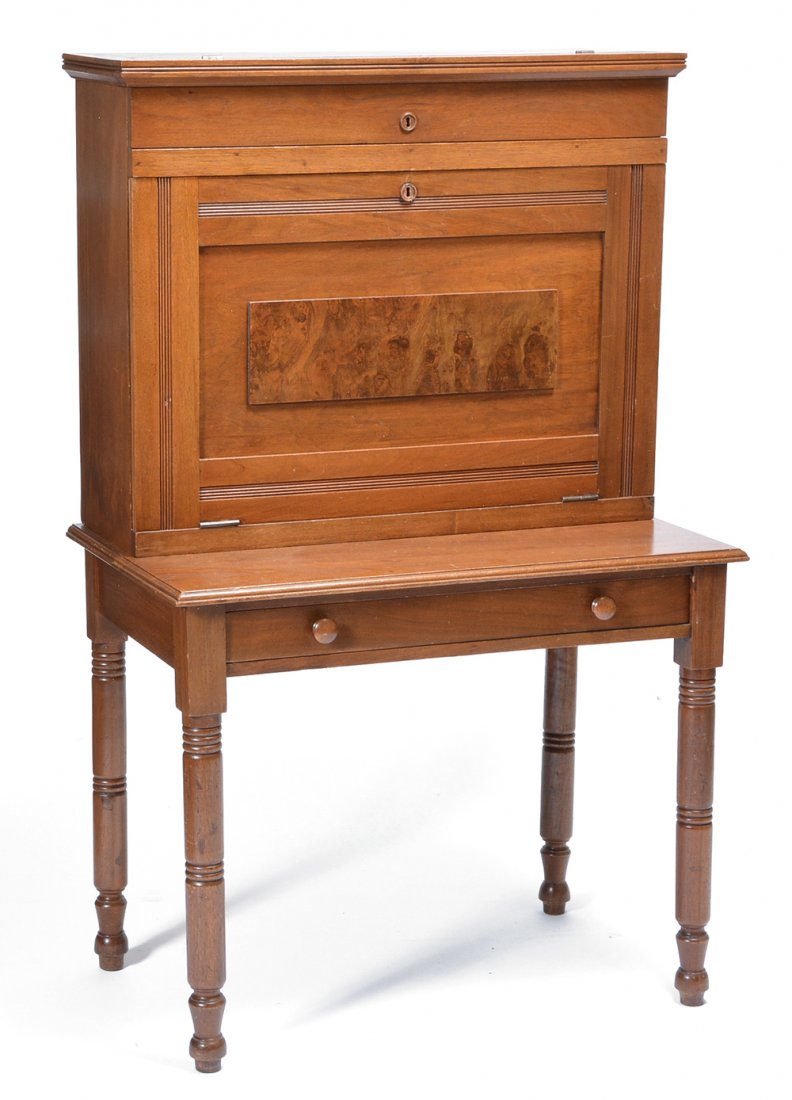 Victorian walnut Eastlake drop front desk (1 of 2)