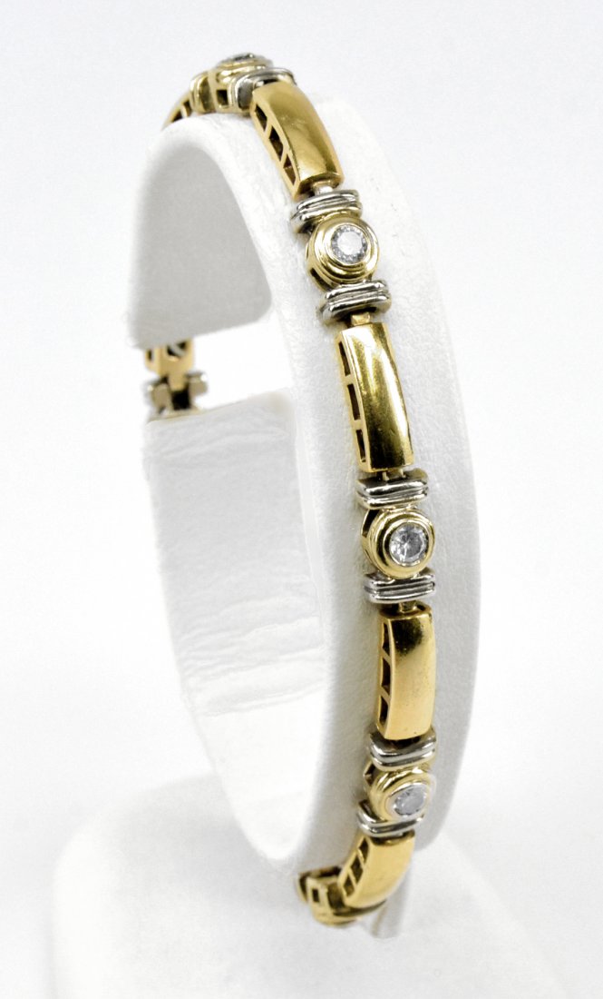 14k Two-Tone Gold & Diamond Bracelet (1 of 1)