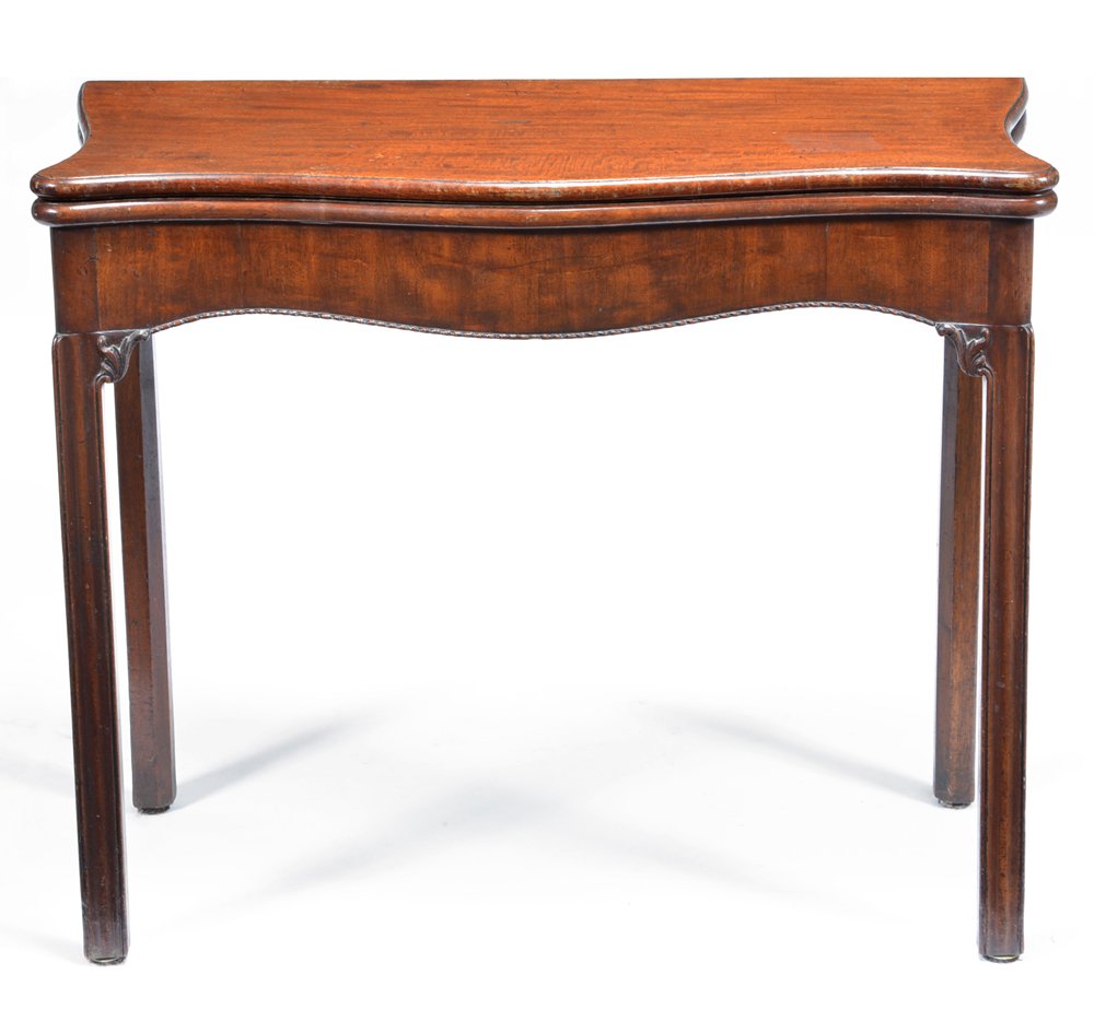 English Chippendale mahogany games table, 18/19th c (1 of 4)