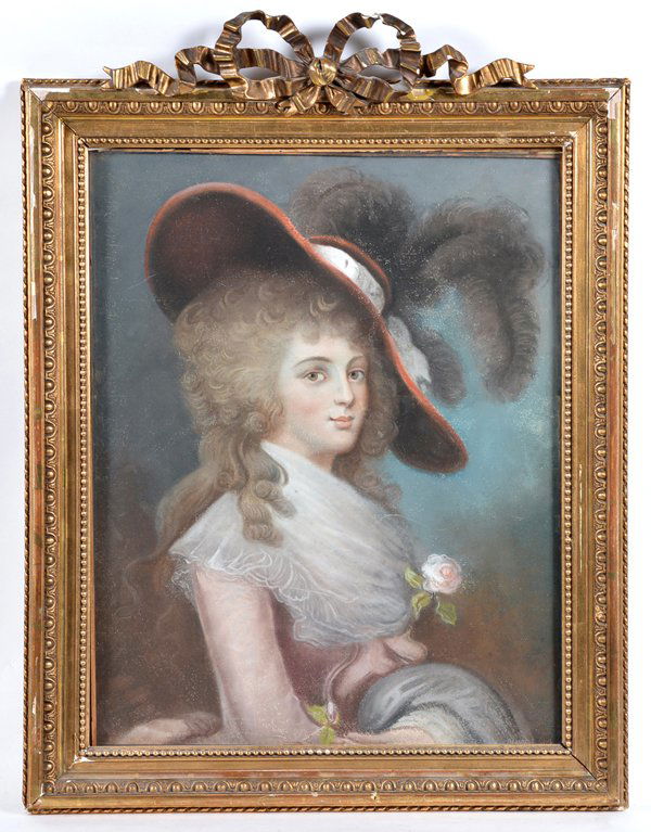 Continental School Painting, Woman in a Hat, w/c (1 of 1)