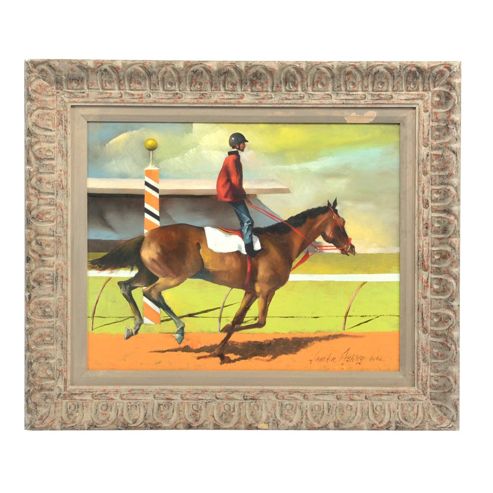 Frank Nelson Ashley, "Morning Run #8", oil/board: Frank Nelson Ashley, "Morning Run #8", oil on board, signed and dated lower right and signed and titled verso, 16" x 20". Very good condition.