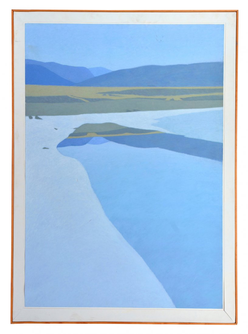 Connie Smith (Siegel), "Snow on the Lake", oil on (1 of 2)