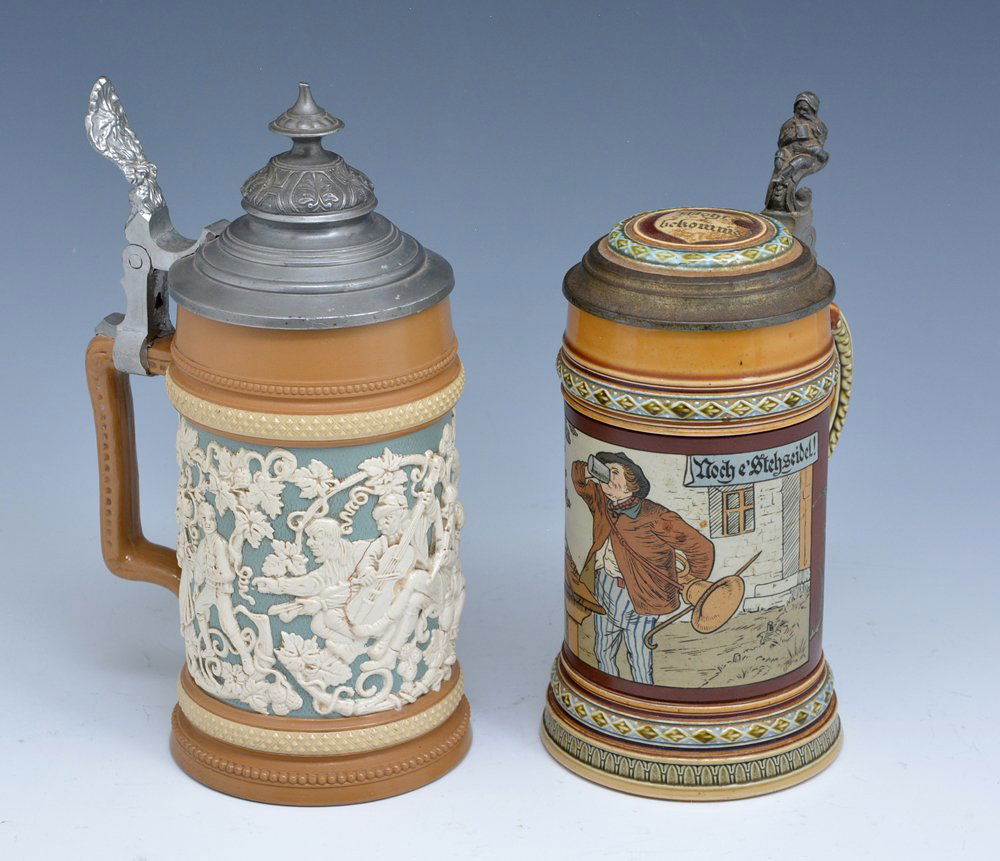 Two Mettlach beer steins, #1995 & #485 (1 of 2)