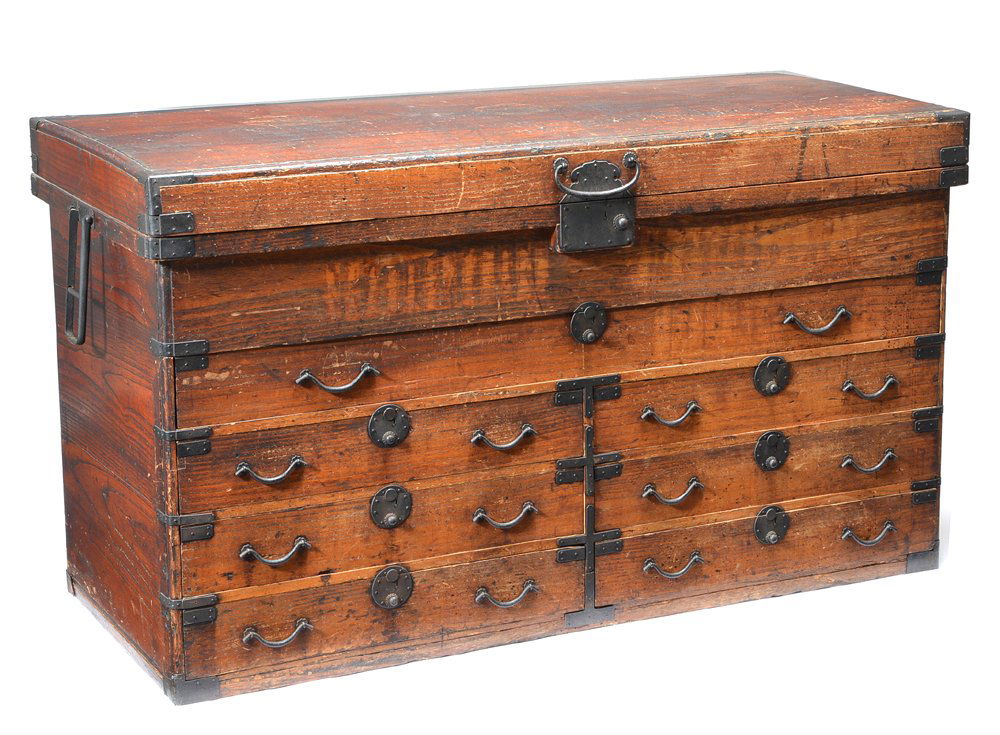 Japanese Tansu chest with lift top, 60" wide (1 of 1)