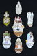7 Continental Decorated Bisque Holy Water Fonts